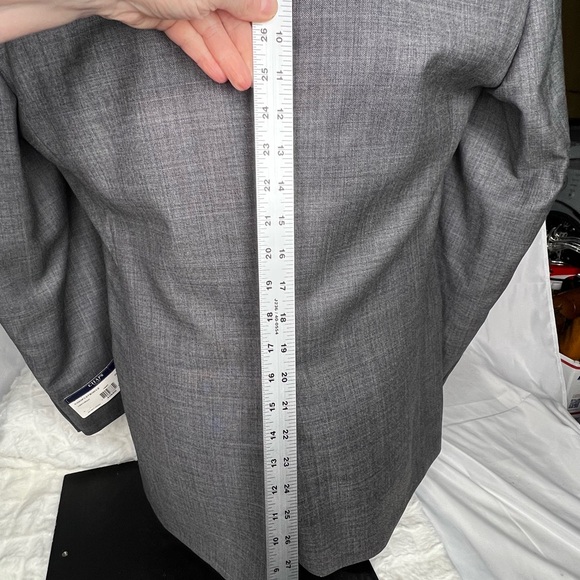 New!! CHAPS Blazer Men 40R Gray 2 Button Suit Jacket - Picture 9 of 15